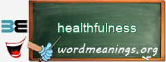 WordMeaning blackboard for healthfulness